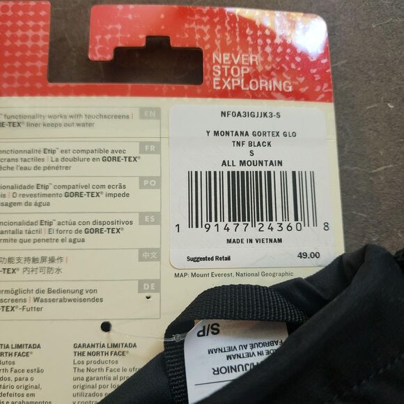 Sold Kids North Face Winter Ski gloves S youth Montana gortex glo all mountain - Picture 5 of 8